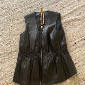 Softest lamb skin vest,gathers at waist.size4.